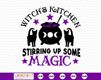 Witch's Kitchen SVG: Clipart del cartello di Halloween (file digitali)