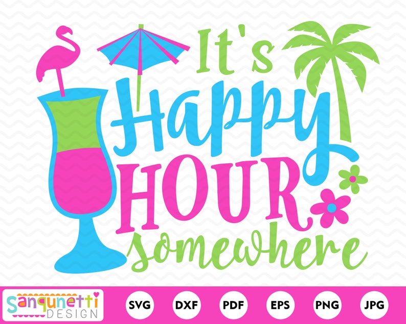 Download It's happy hour somewhere SVG summer cocktail cutting | Etsy