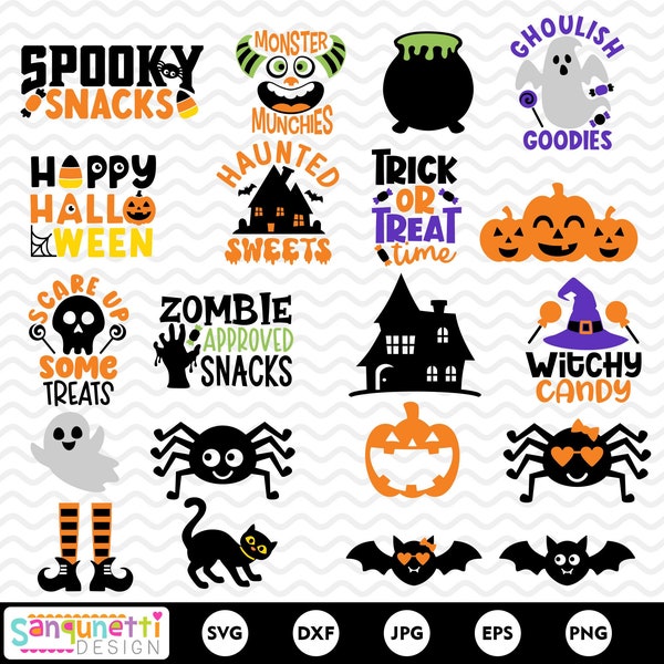 Halloween Treats Bundle , Halloween candy SVG, Halloween bucket svg