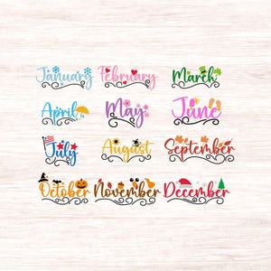 Months of the Year SVG Bundle: Calendar Clipart (digital Download) - Etsy