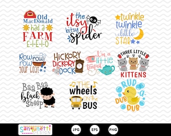Nursery Rhyme Clipart, storybook and fairytale digital art