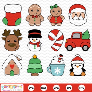 Lindo clipart de Navidad, lindo paquete SVG de Navidad