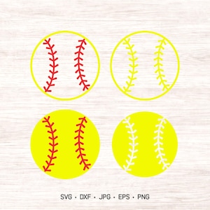 Softball SVG Clipart: 4 Variations (Digital Files)