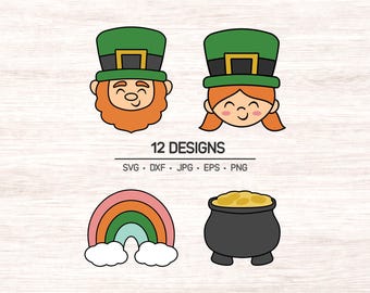 Niedliches St Patrick's Day SVG und Clipart Bundle, klobige St. Patrick's Grafiken