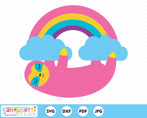 Download Free Sloth Rainbow Svg Cute Cutting File For Silhouette And Cricut Etsy SVG Cut Files