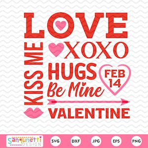 Valentine word art SVG | Valentine subway art
