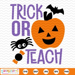 Trick or Teach Halloween SVG-Design für Lehrer