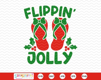 Christmas in July SVG: Flip Flop Beach Design (Digital Download)