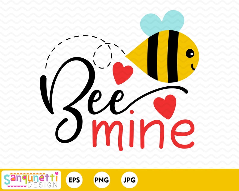 Download Bee Mine Valentine clipart holiday digital art | Etsy