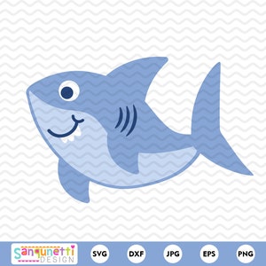 Adorable Shark SVG and Clipart - Instant Download