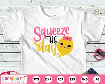 Squeeze the day lemon svg, Summer girls cutting file for silhouette or cricut