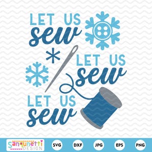 SVG de costura invernal: Diseño de aguja de copo de nieve (archivos digitales)