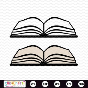 Open boek SVG, png lezen, boekenliefhebber digitaal ontwerp, bibliotheek clipart