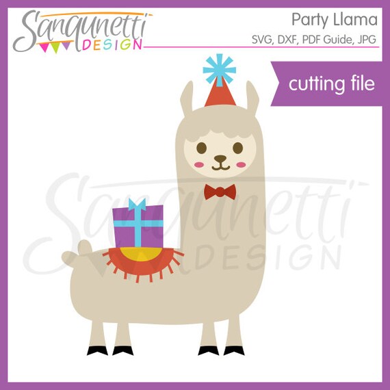 Download Birthday Llama SVG party cut file for silhouette and cricut | Etsy