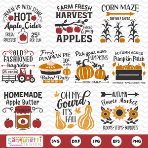 Fall Market Clipart and SVG, farmers market clipart, pumpkin patch digital, instant download