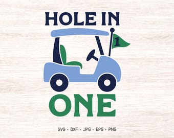 Hole in One 1:a födelsedag SVG, pojkars första födelsedag PNG