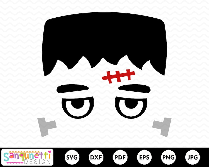 Frankenstein Halloween SVG Monster Face Cutting File Etsy