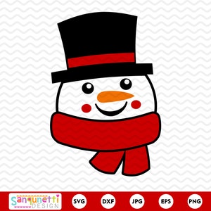 お祝いの雪だるまの顔 SVG: スカーフを使った愛らしい冬のデザイン