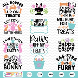Easter Dog SVG bundle, Easter dog clipart, dog bandana bundle