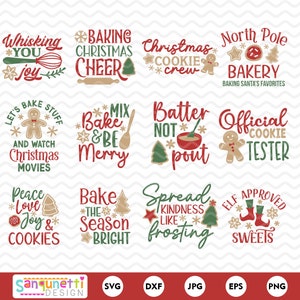 Paquete SVG de repostería navideña / Diseños de repostería de galletas navideñas