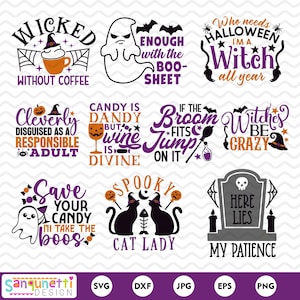 Funny Halloween clipart, Funny Halloween SVG Bundle, instant download