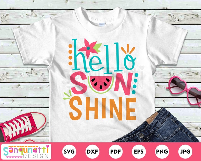 Download Hello Sunshine summer SVG watermelon cut file | Etsy