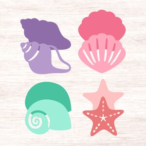 Seashell Clipart Bundle: Beach Shell SVG, Starfish, Conch (Digital Files) image 2
