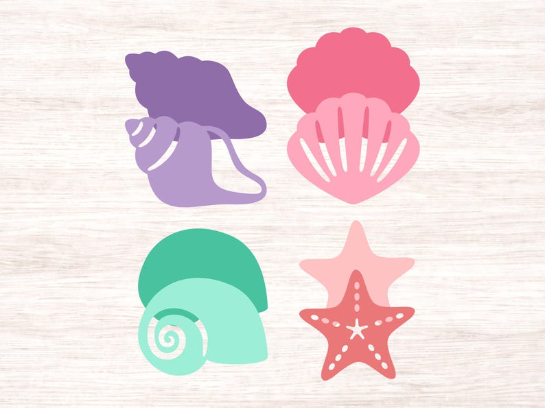 Seashell Clipart Bundle: Beach Shell SVG, Starfish, Conch (Digital Files) image 2