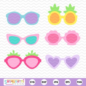 かわいい女の子のサングラス SVG PNG | 夏の女の子のクリップアート | サングラスのクリップアート