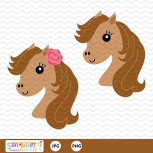 Horse clipart, horse head digital art instant download