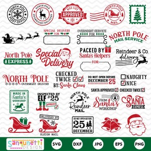 Nordpol Weihnachtsmann SVG Bundle | Weihnachtsbriefe PNG