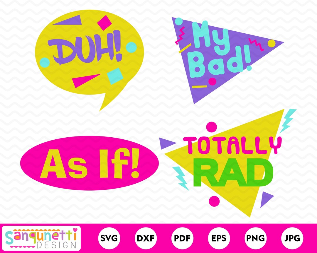 80s and 90s Retro Sayings Svg Bundle, Cut File for Silhouette and ...