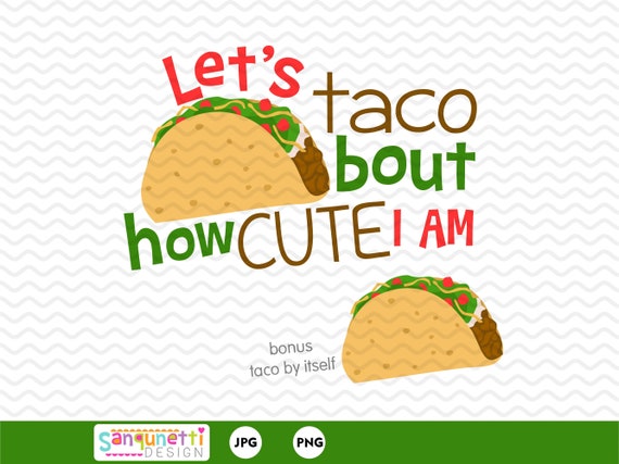 Cute Taco Clipart, Mexican Food Graphics (Instant Download)
