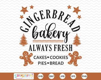 Gingerbread Bakery SVG: Christmas Cookies Clipart (Digital Download)