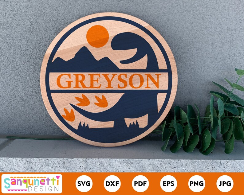 Download Dinosaur name sign svg boys dino cut file nursery room svg | Etsy