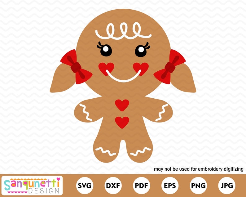 Download Christmas gingerbread girl svg cut file for silhouett and ...