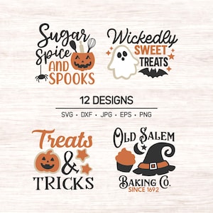 Pacchetto SVG di Halloween Baking / Citazioni spettrali sulla cucina / Clipart di Witchy Baking