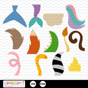 Tier Tails Clipart, Tier Schwanz Digital Art