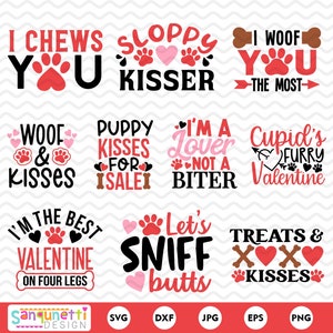 Paquet de Saint-Valentin pour chien, clipart pour la Saint-Valentin pour chien, Saint-Valentin pour animaux de compagnie
