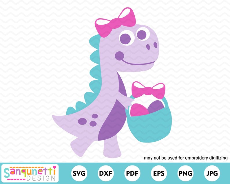 Download Spring Dino Cut File For Girls Silhouette Or Cricut Dinosaur Girl Easter Svg Clip Art Art Collectibles