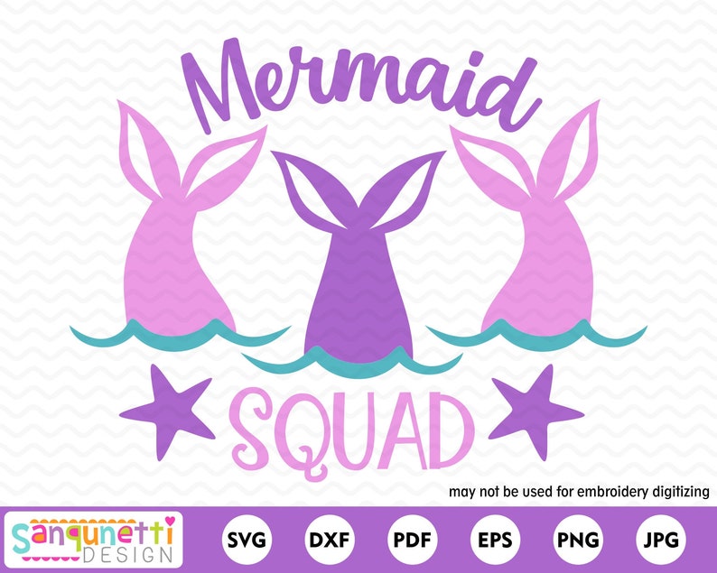 Download Mermaid Squad Summer SVG mermaid lettering cut file for | Etsy
