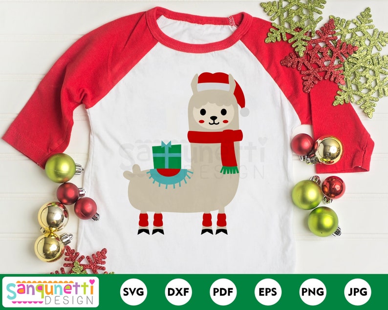 Christmas Llama SVG winter llama cut file for cricut & | Etsy