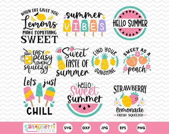 Köstliche Sommer süße Leckereien SVG und Clipart Bundle - Sofort Download