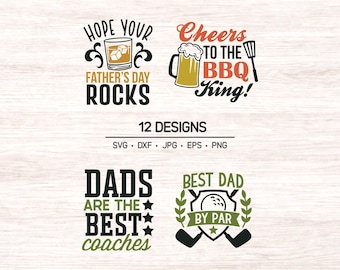 Vaderdag SVG-bundel: vier papa SVG en clipart