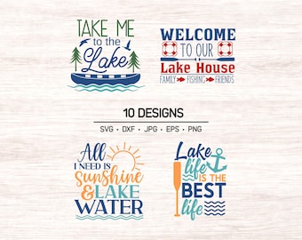 Lake SVG Bundle, Summer Lake Clipart, instant download