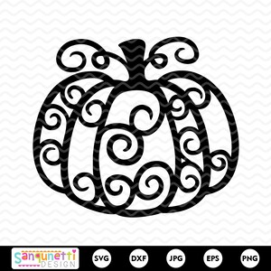 Swirly Pumpkin SVG: Fall Cut File Clipart