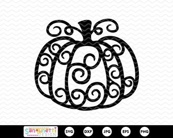 Calabaza en espiral SVG: Archivo de corte de otoño Clipart