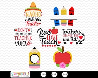 Teacher Clipart & Lettering: School Graphics (Digital Download)