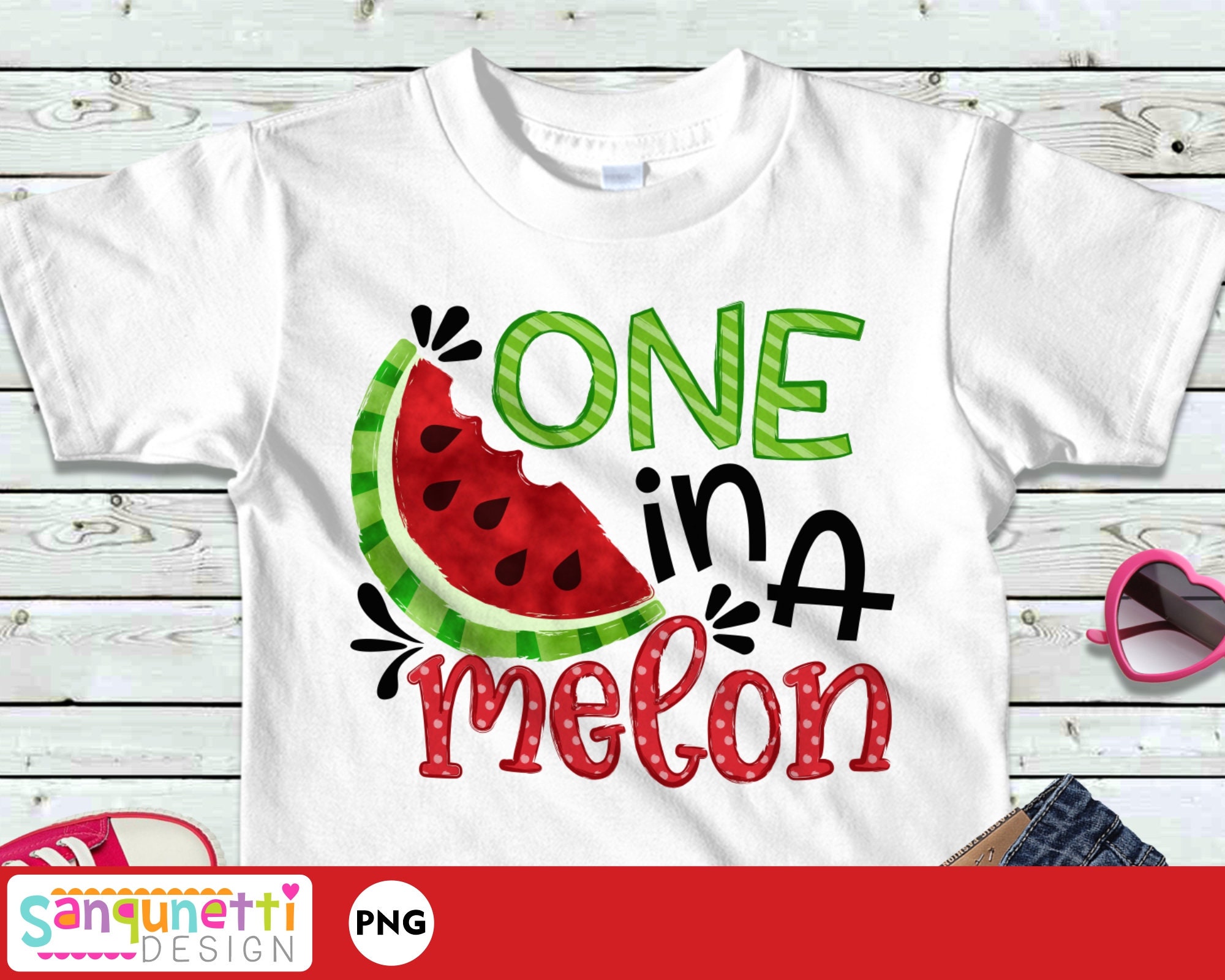 Watermelon Sublimation Design, One in a Melon Printable Fruit Design ...