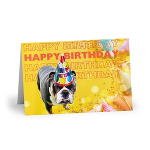 Wenskaarten, grappige Engelse Bulldog-verjaardagskaart, dierenliefhebber, schattige hond, humoristisch cadeau hondje, grappig hondencadeau, blanco binnenkant